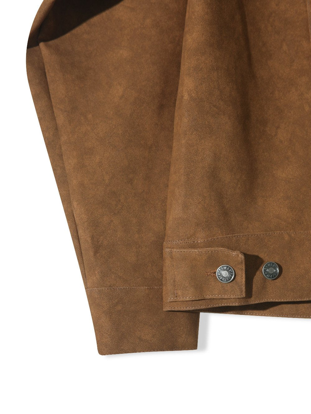 Close-up of Act brown leather-look jacket material
