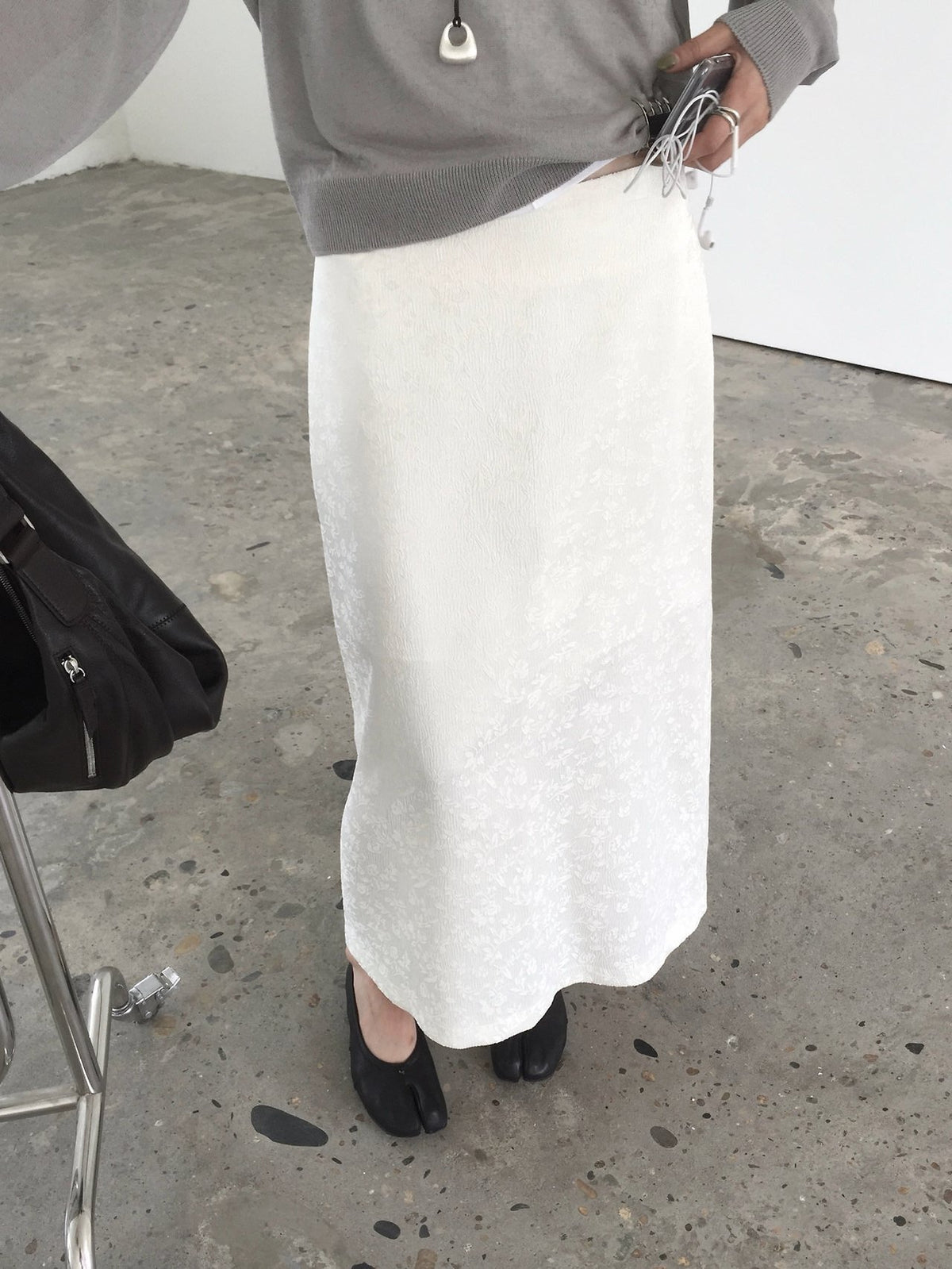 Floral Jacquard Maxi Skirt