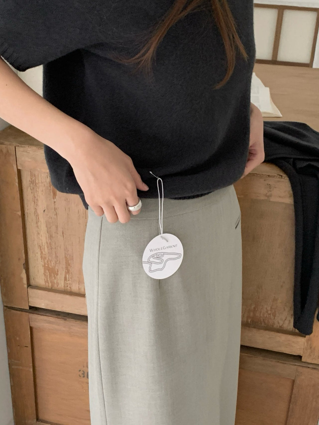 Crew Neck Short Sleeve Wool Knit Pullover