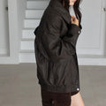 Oversized Wide Collar Faux Leather Blouson Jacket