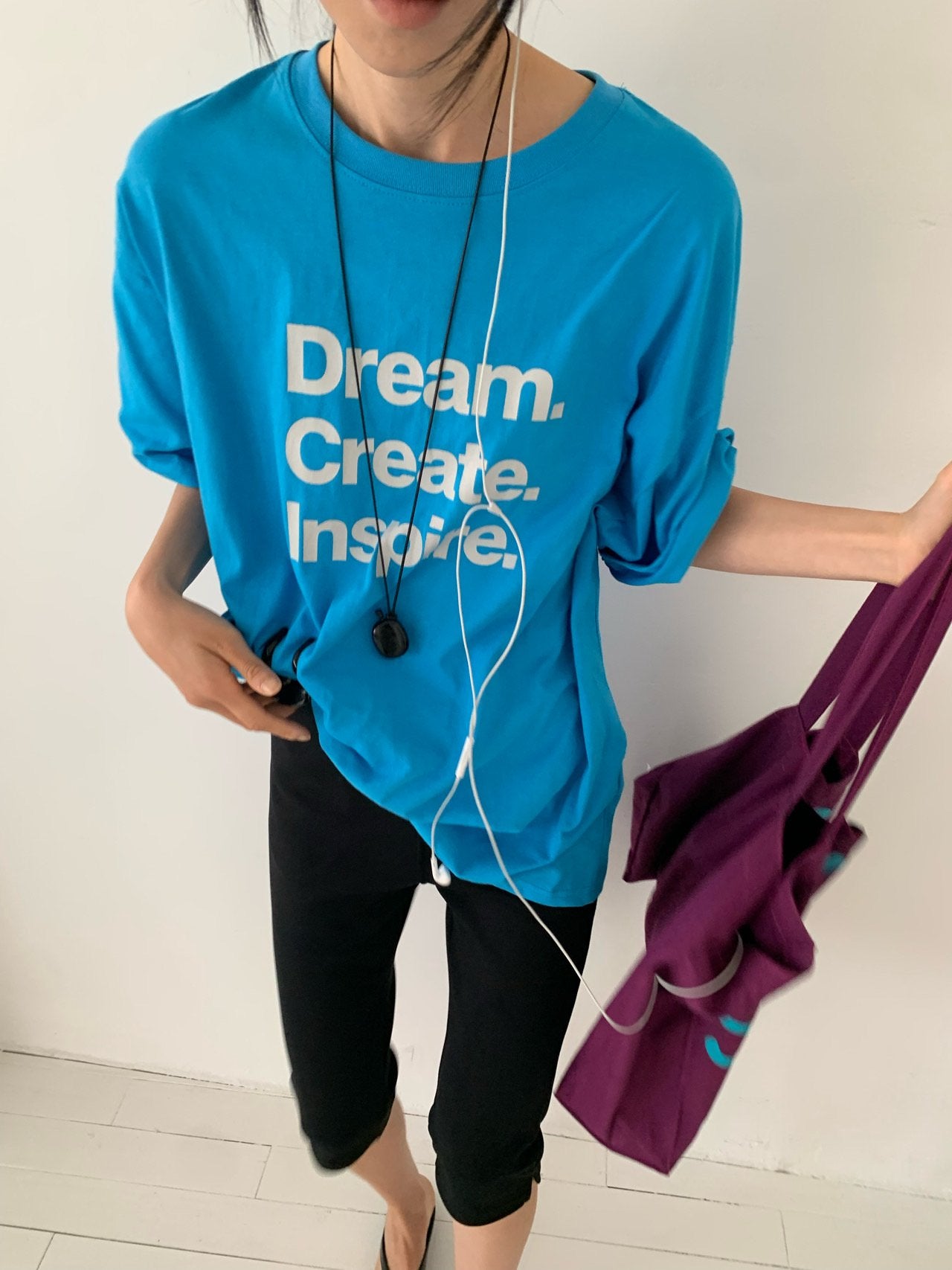VAARA Dream Create Inspire Letter Print T-Shirt