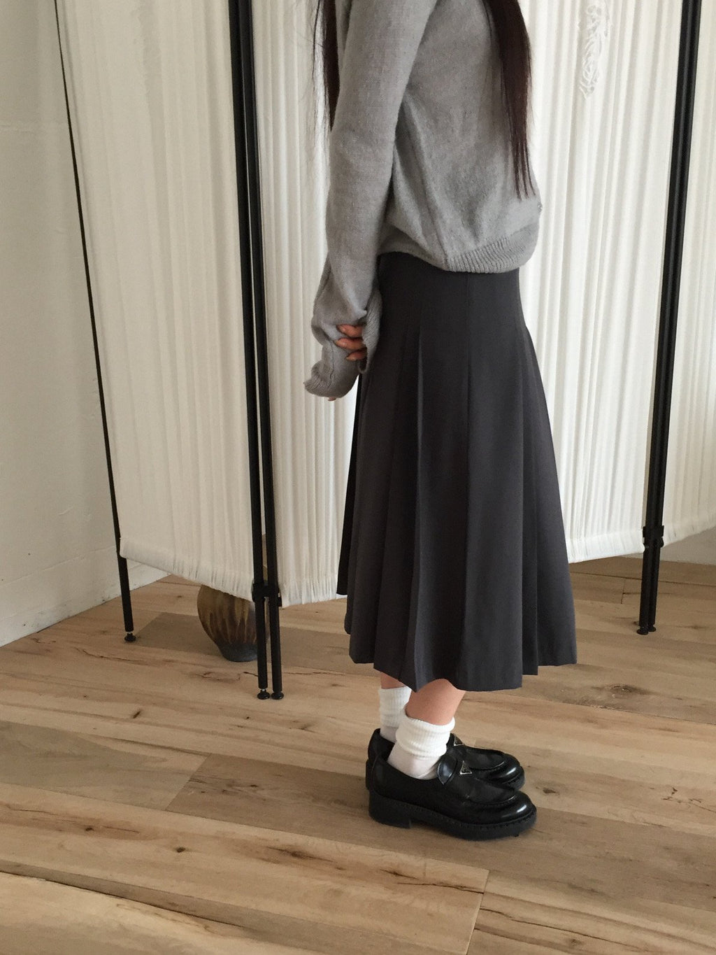 Pleated Midi Skirt