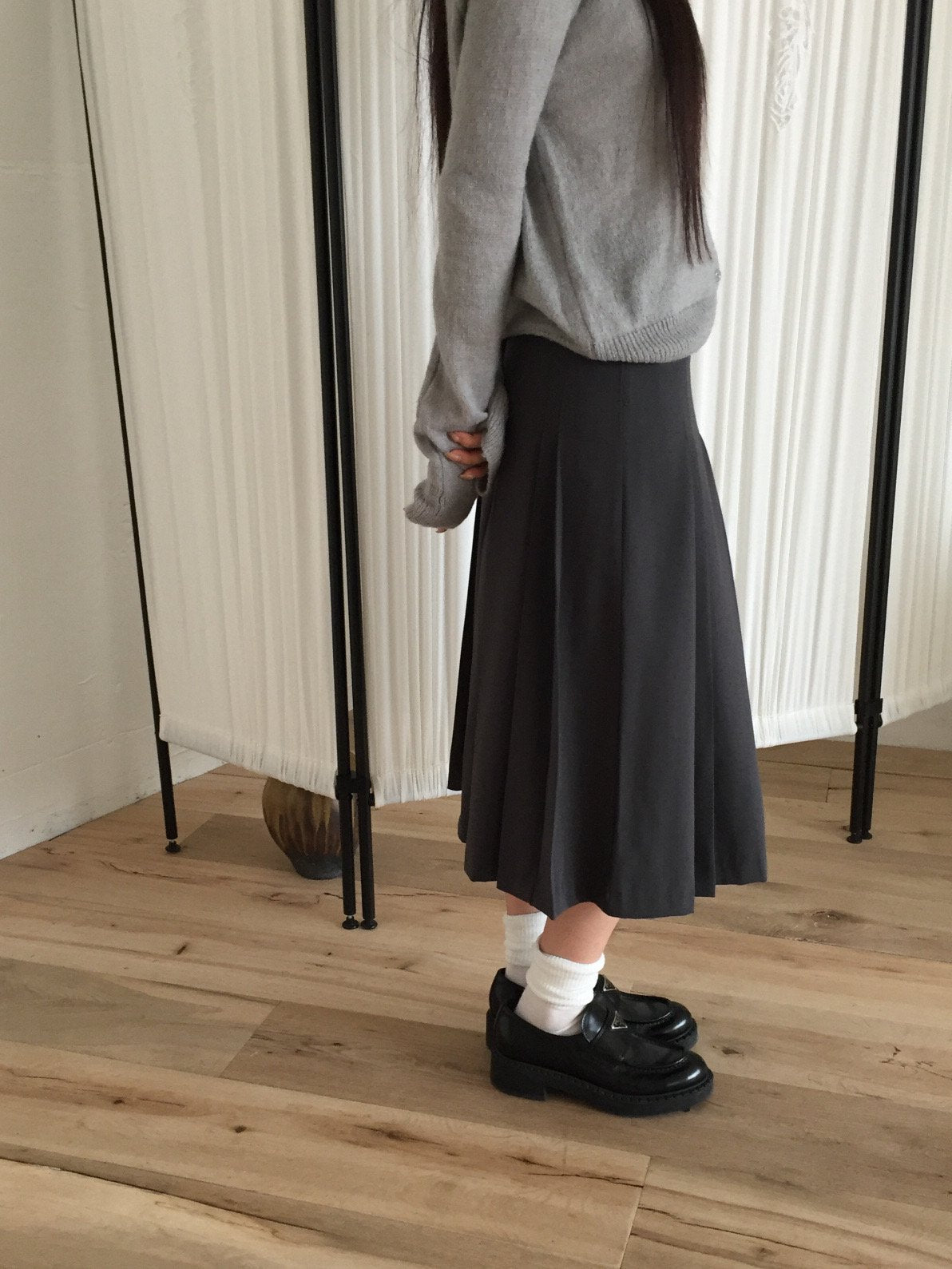Pleated Midi Skirt