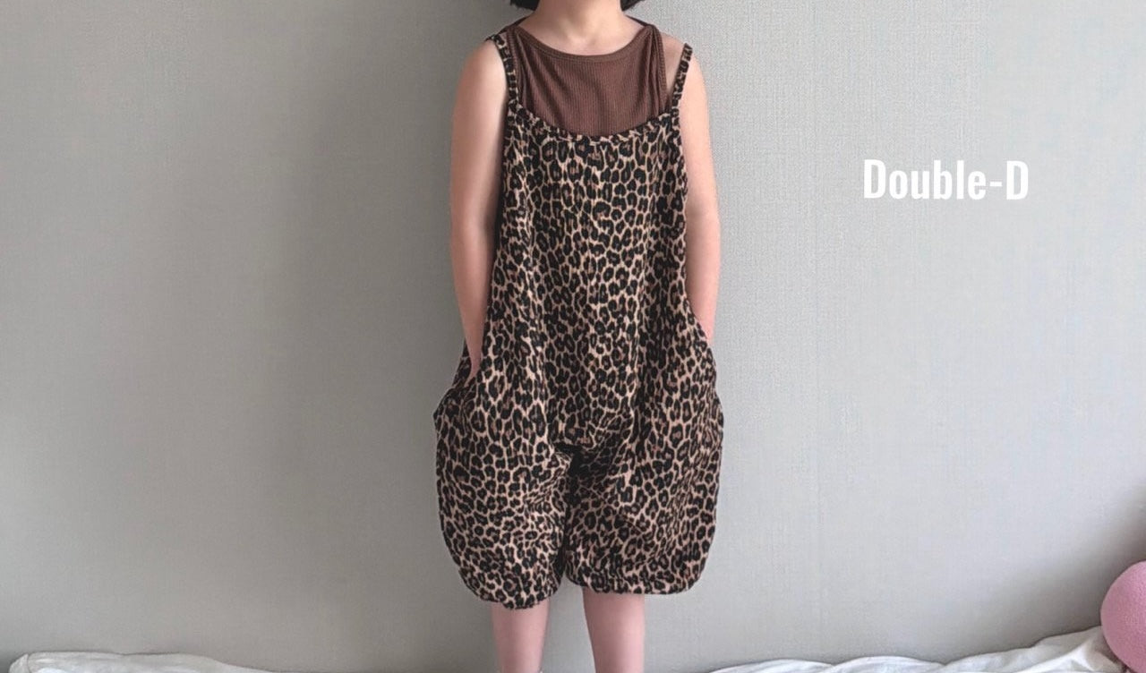 Double.D Leopard Balloon Dungaree Jumpsuit — Kids