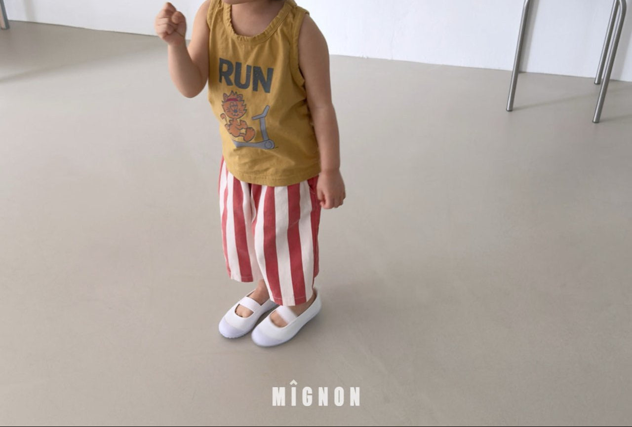(2pack) Mignon Check Stripe Cotton Wide-Leg Pants — Kids