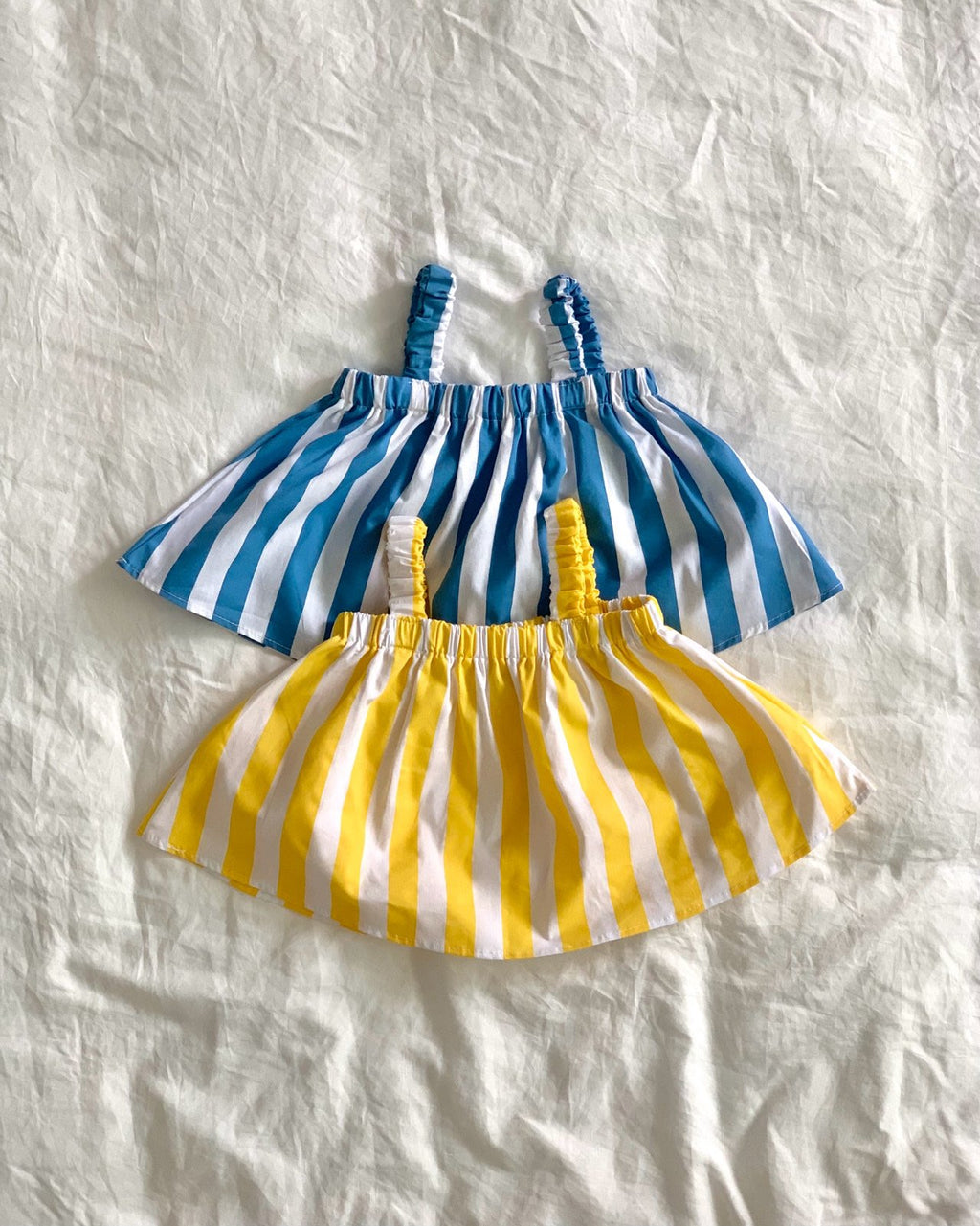 Bailey Stripe Off-Shoulder Ruffle Top & Shorts Set — Kids