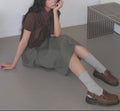 ASKHAKI Ribbon Bow Puff Sleeve Cropped Shirt Blouse
