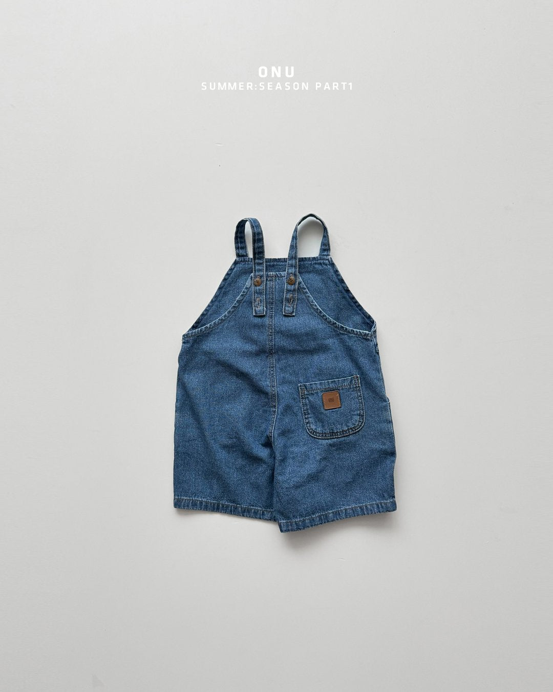 Onu Denim Dungaree Shorts (+ Optional Bunny Bear Graphic Tee) — Kids