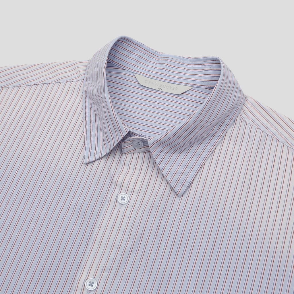 sky blue washed stripe shirt full front view
