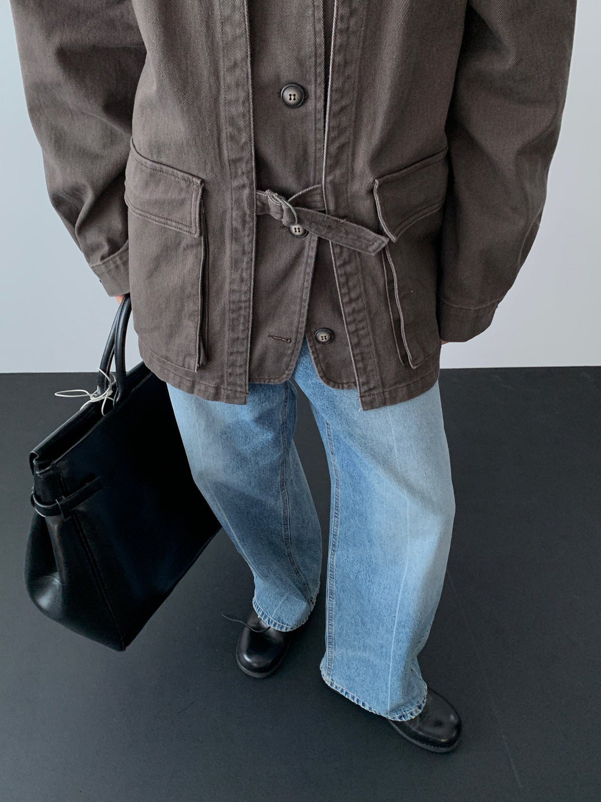 Brown workwear jacket front view