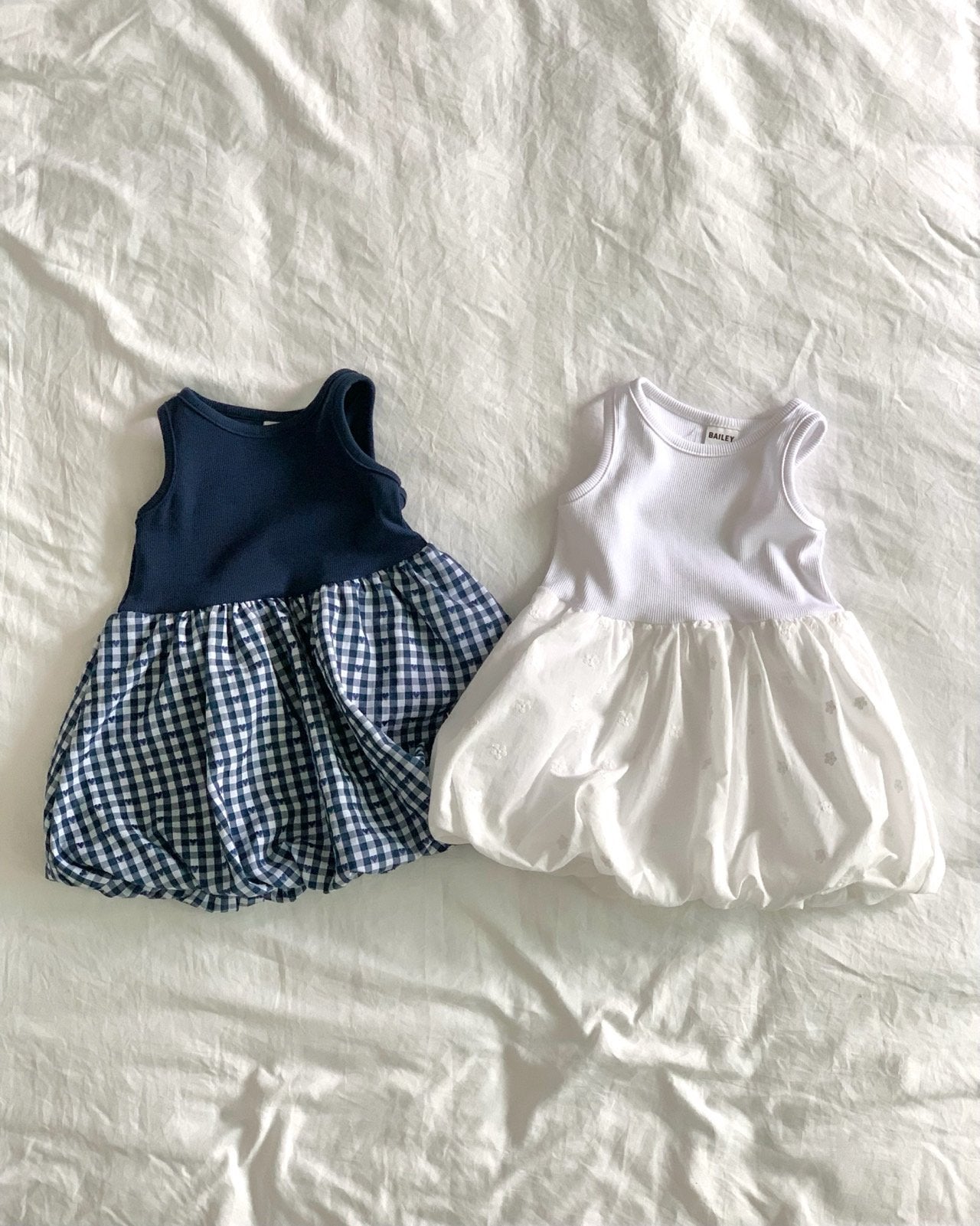 Bailey Ribbed Top Balloon Skirt Dress — Kids