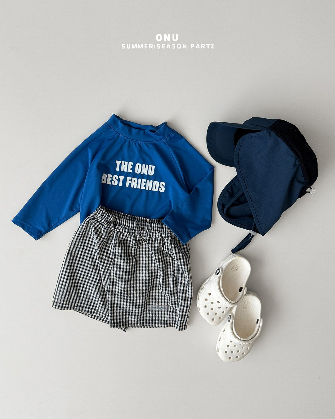 Onu Beach Rashguard & Swim Shorts Set(+ Optional Beack Cap)  — Kids