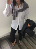 Stripe Overfit Shirt with Back Drawstring Detail