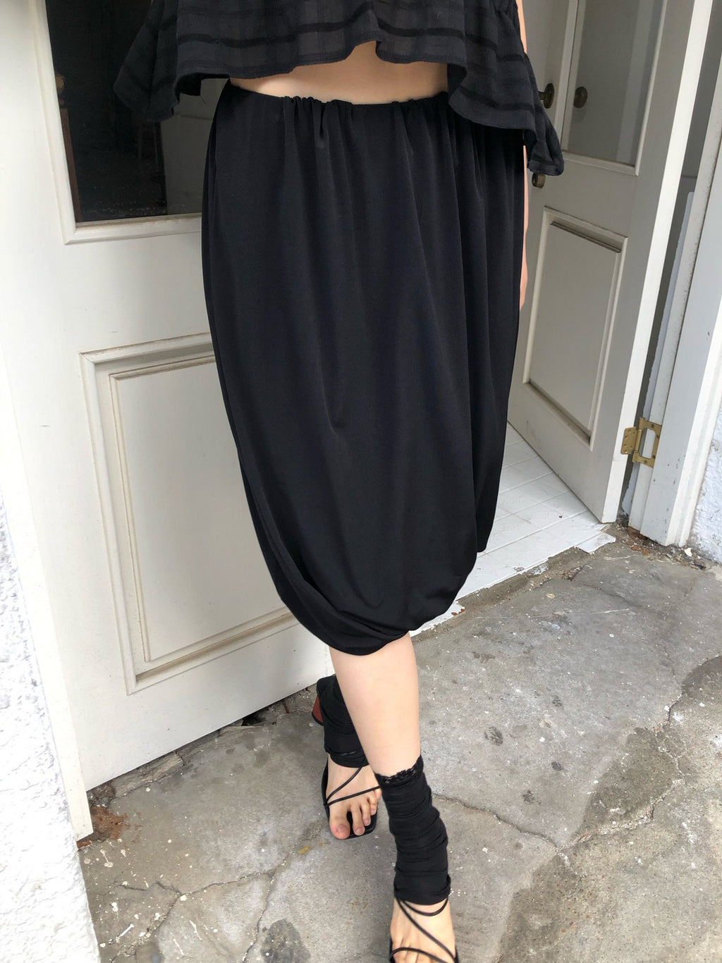 NueFlash Elasticated Bubble Hem Midi Skirt