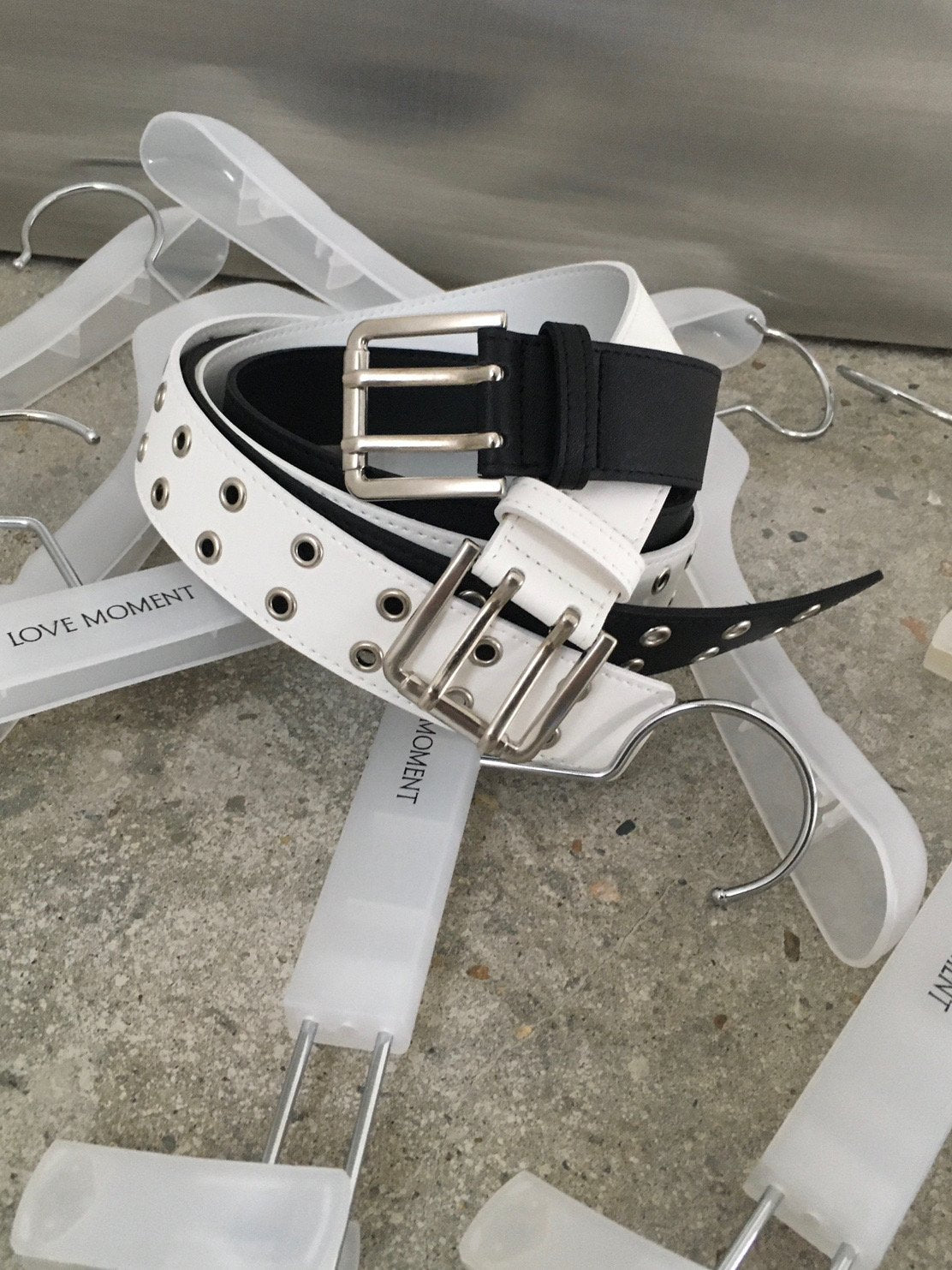 Lovemoment Double Eyelet Faux Leather Belt