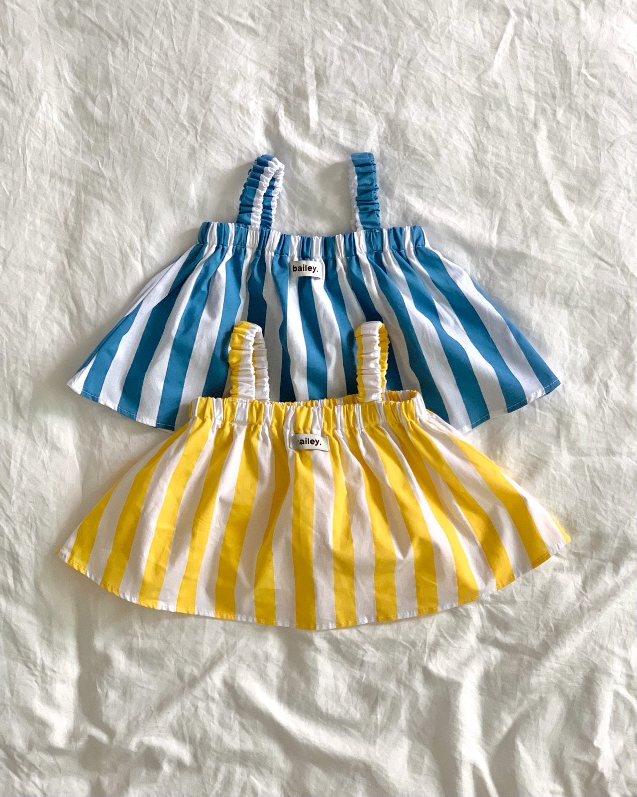 Bailey Stripe Off-Shoulder Ruffle Top & Shorts Set — Kids