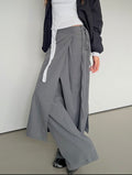 Wrap Overlay Wide Leg Pants with Side Tie