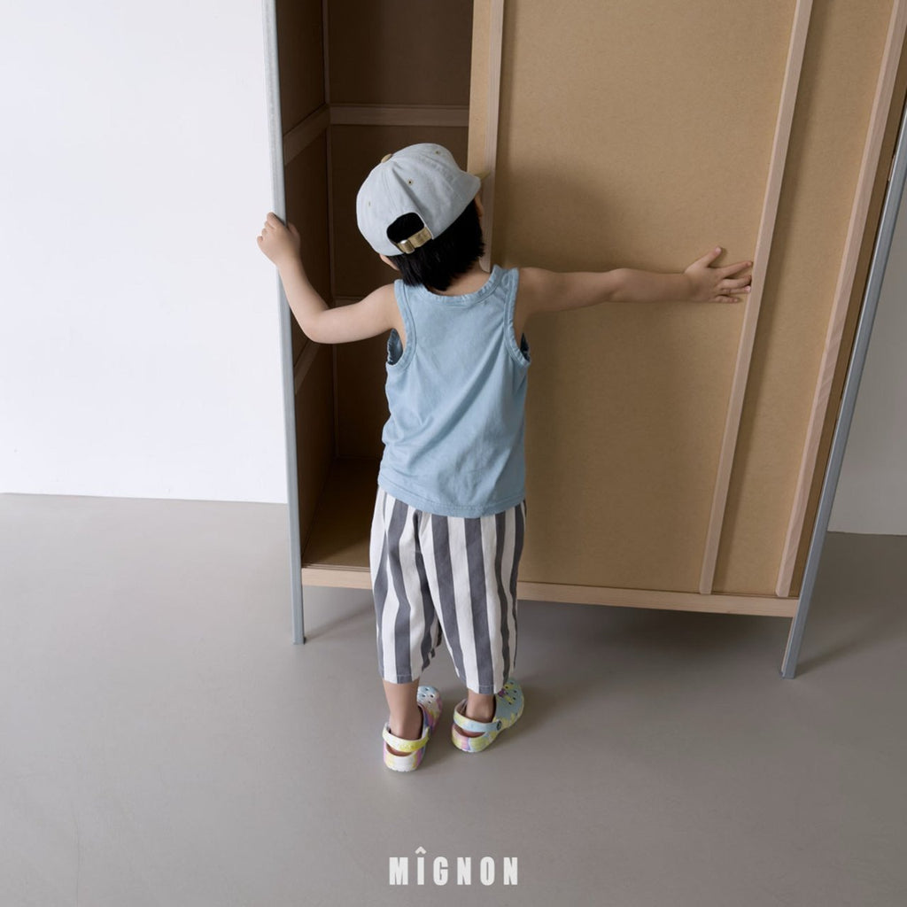 (2pack) Mignon Check Stripe Cotton Wide-Leg Pants — Kids