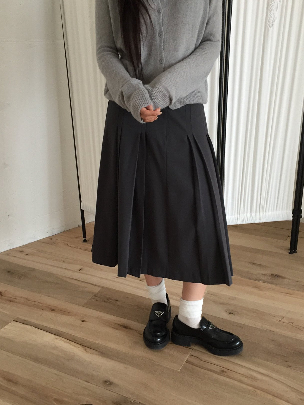 Pleated Midi Skirt