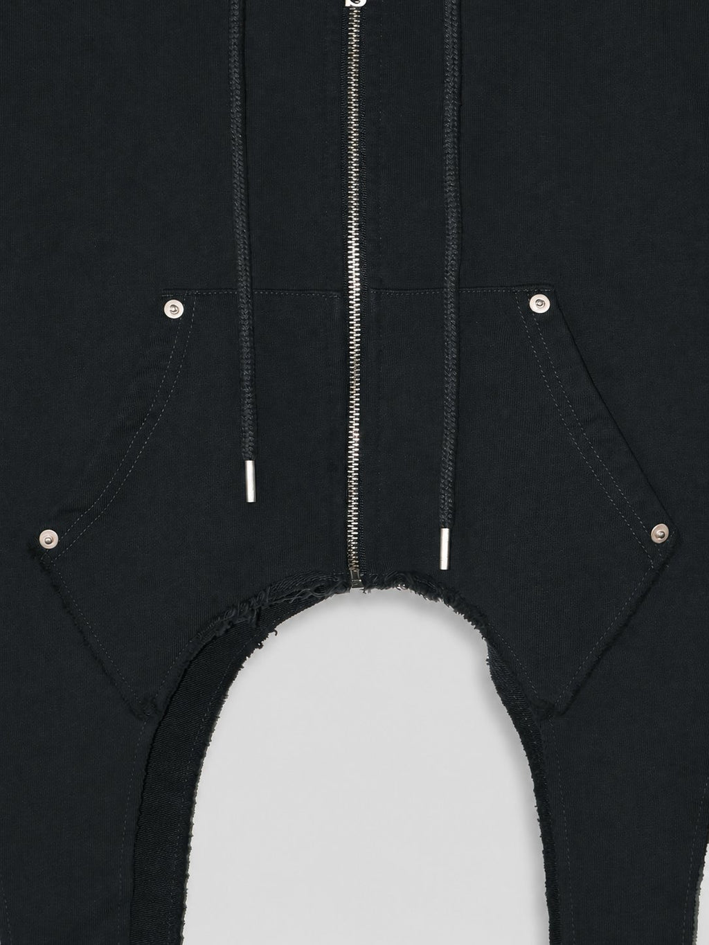Fringe Hem Hooded Zip-Up Jacket