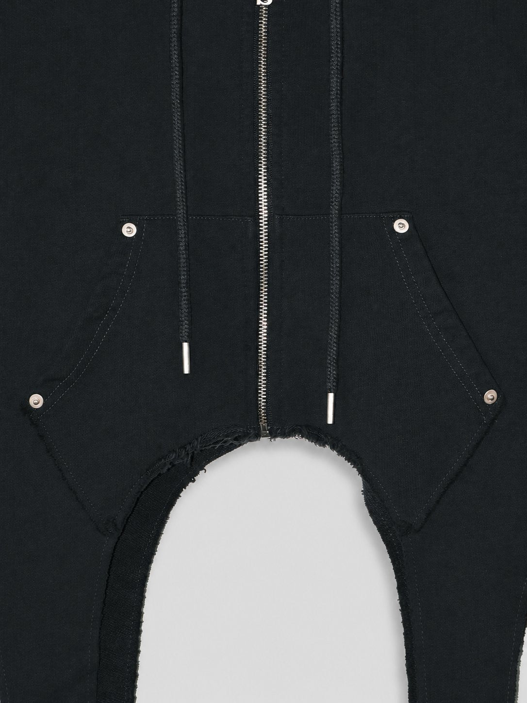 Fringe Hem Hooded Zip-Up Jacket