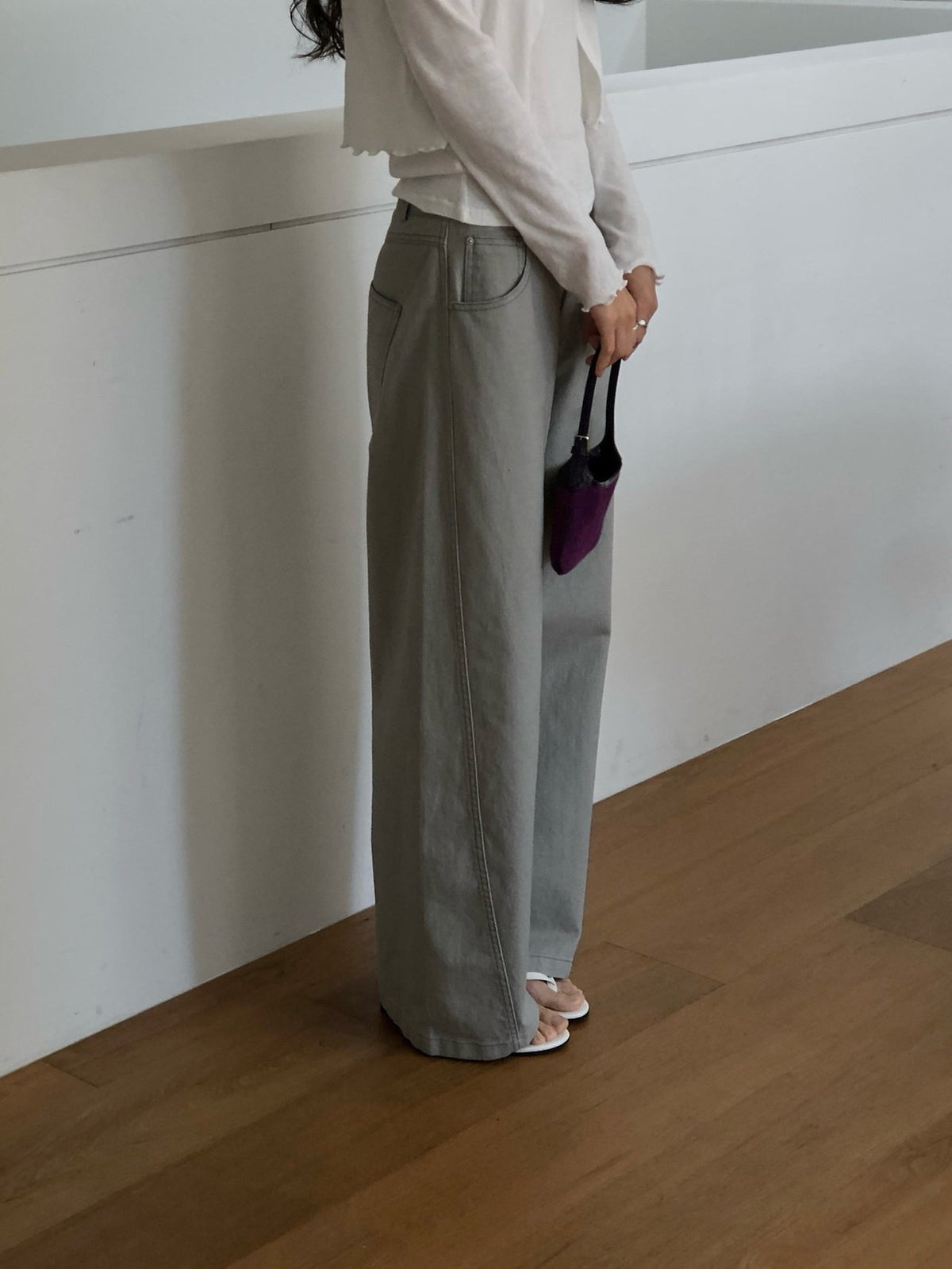 High Waist Wide Leg Cotton Pants