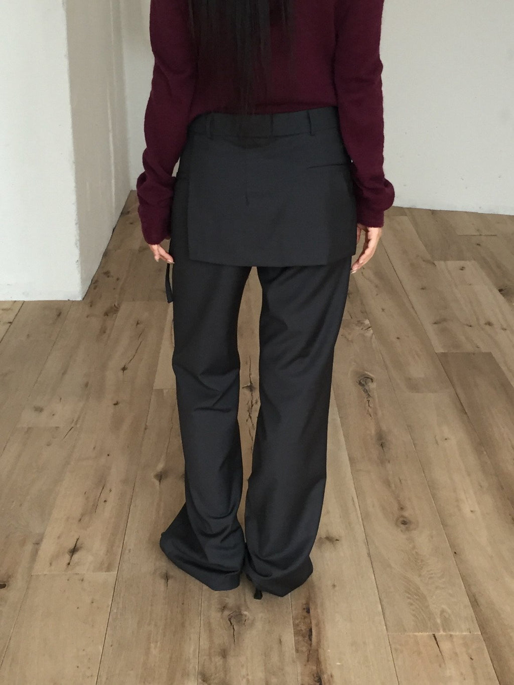 Wide Leg Slacks with Buckle