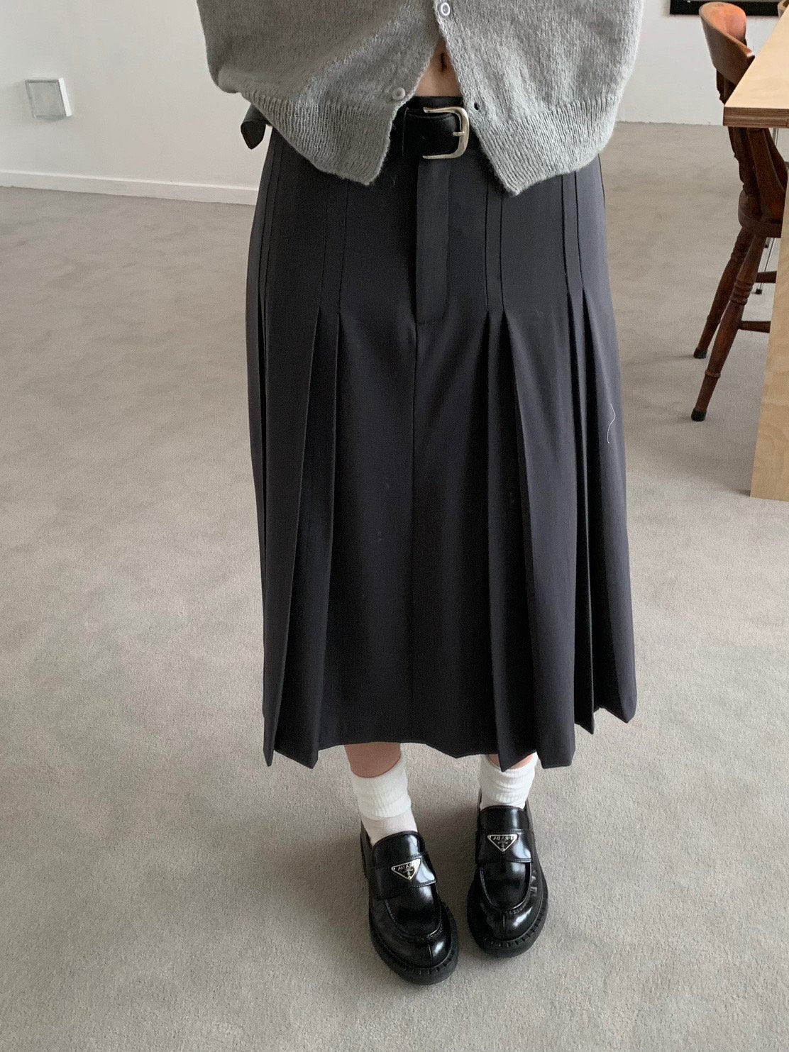 Pleated Midi Skirt