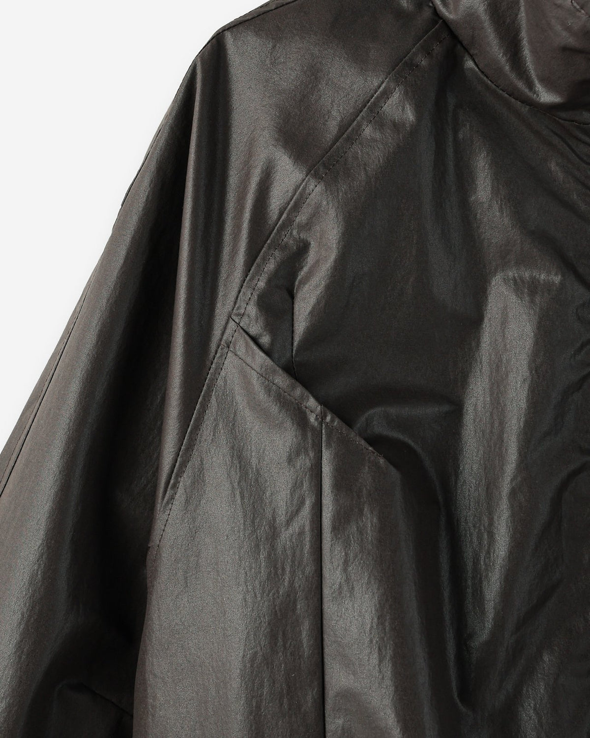Volume Sleeve Coated Zip Jacket