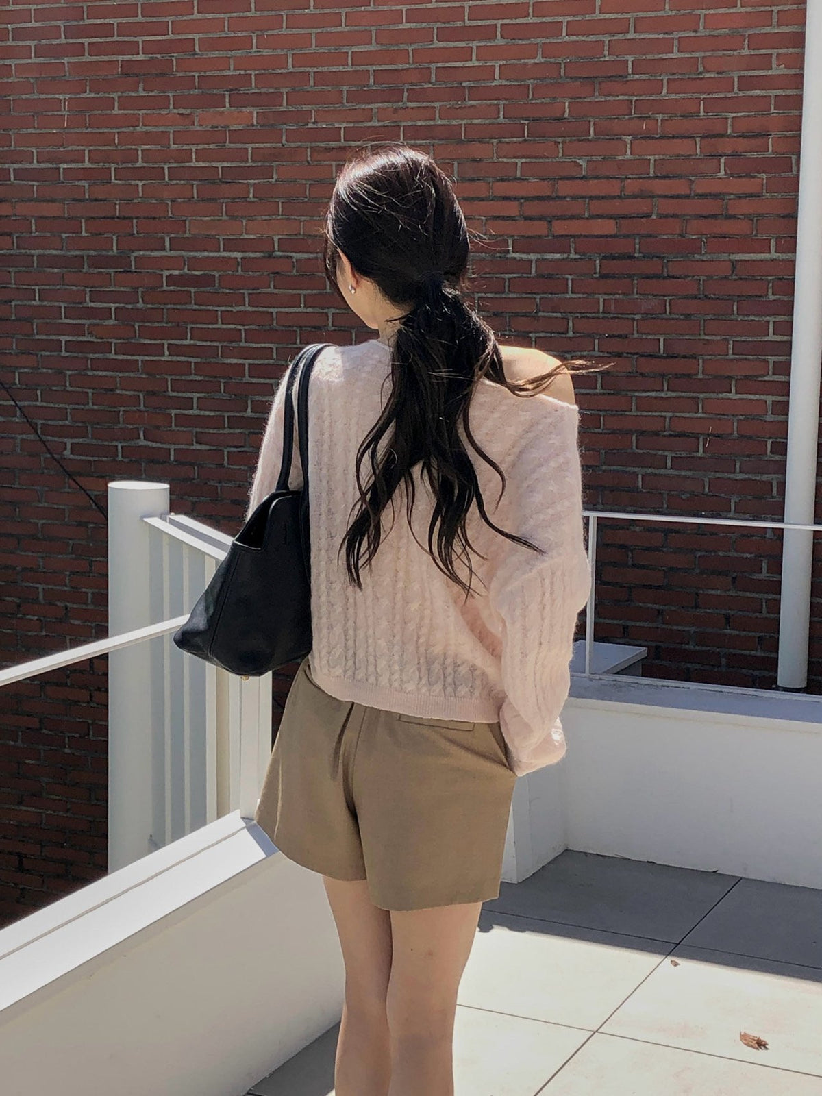 Wide Boat Neck Cable Knit Sweater