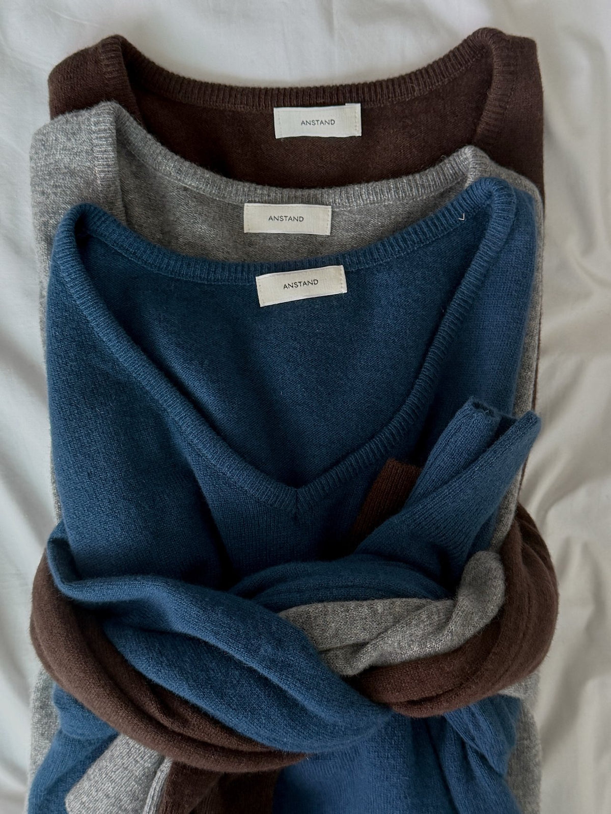 V-Neck Cashmere Blend Knit Pullover