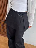 ASKHAKI Skirt-Overlay Wide Flare Trousers Set