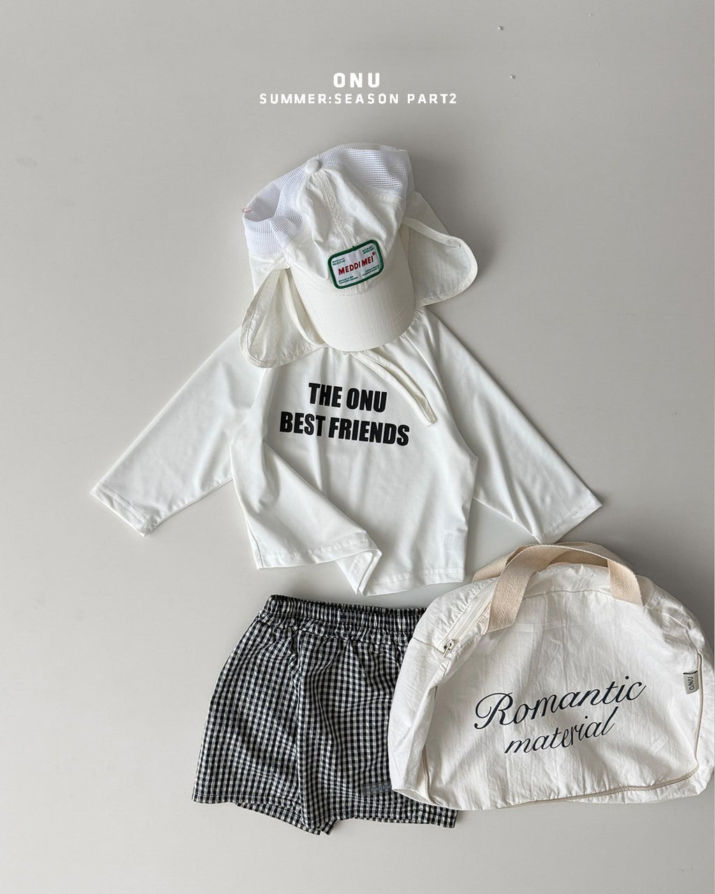 Onu Beach Rashguard & Swim Shorts Set(+ Optional Beack Cap)  — Kids