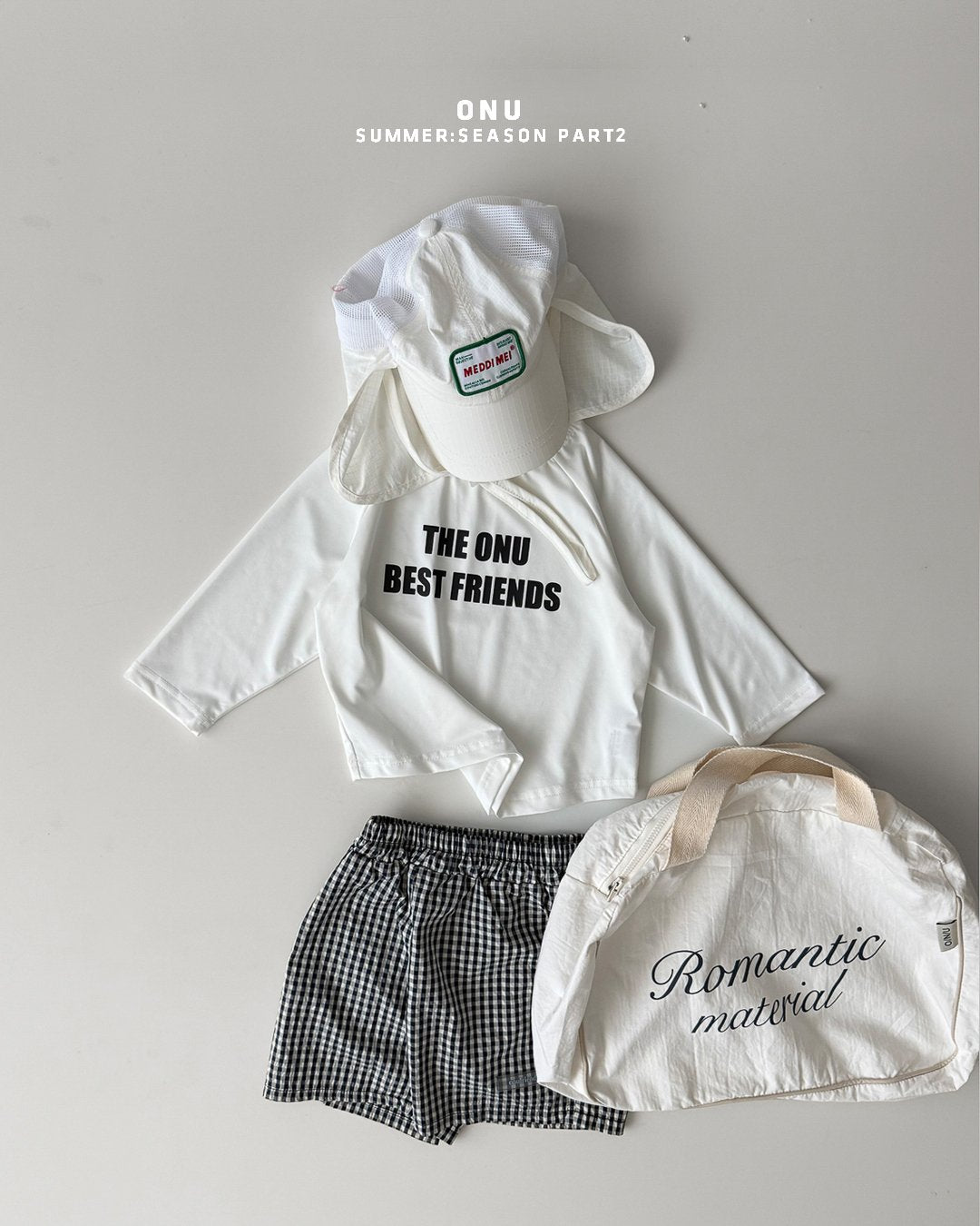 Onu Beach Rashguard & Swim Shorts Set(+ Optional Beack Cap)  — Kids