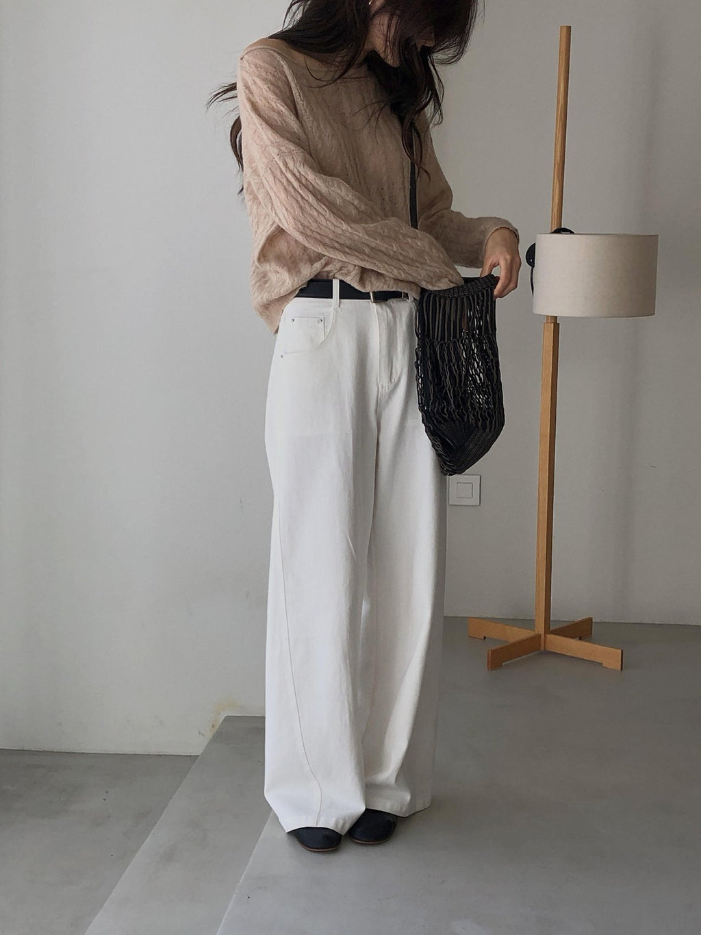High Waist Wide Leg Cotton Pants