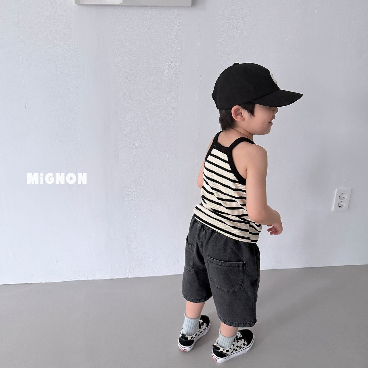 Mignon Striped Tank & Denim Shorts Set — Kids