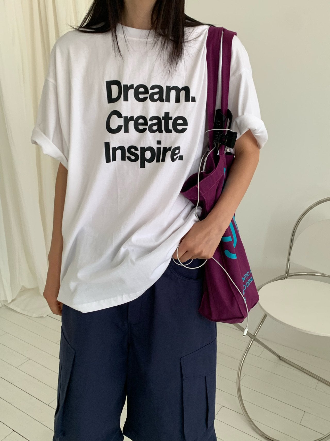 VAARA Dream Create Inspire Letter Print T-Shirt