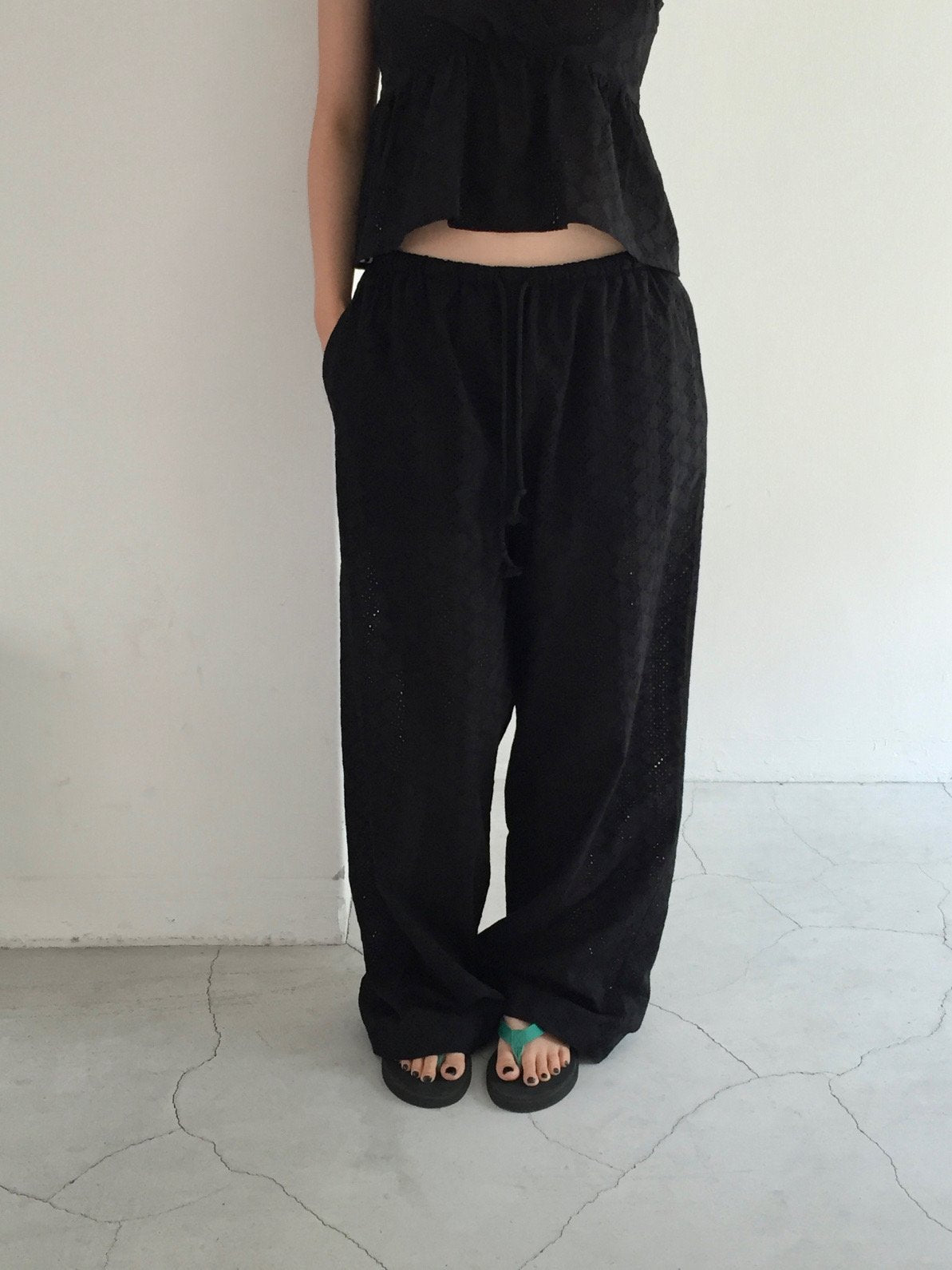 Lovemoment Eyelet Lace Wide Leg Pants (+Optional Top)