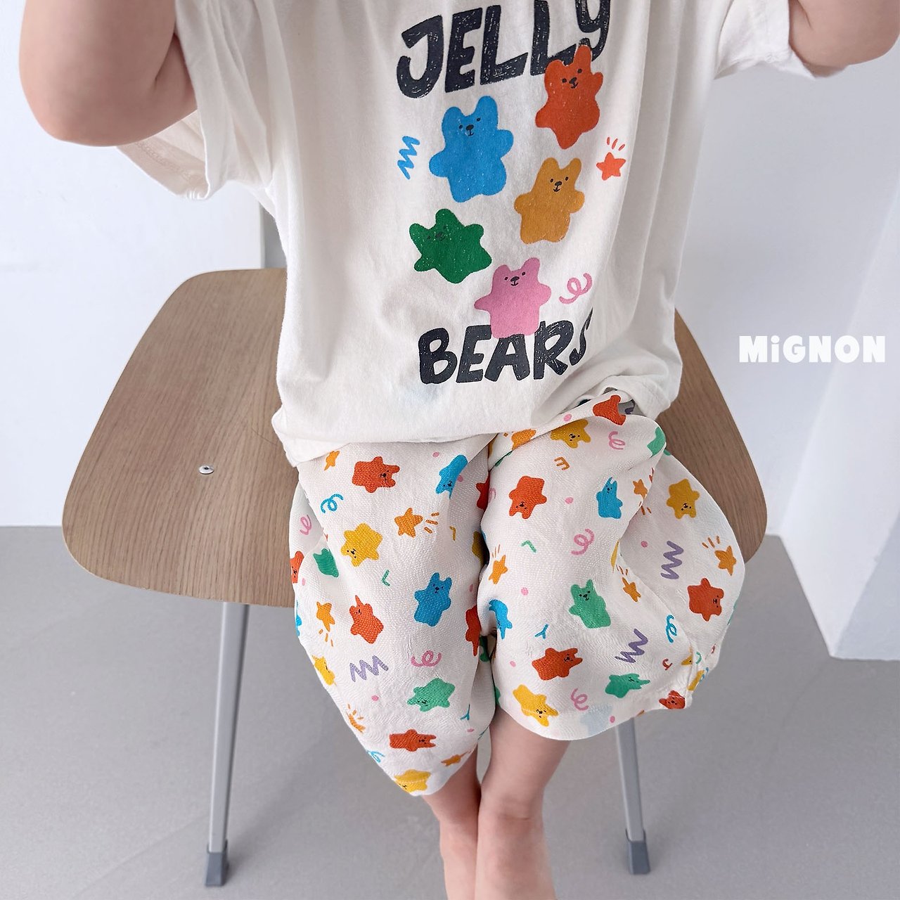 Mignon Animal Graphic Tee & Printed Wide Pants Set — Kids