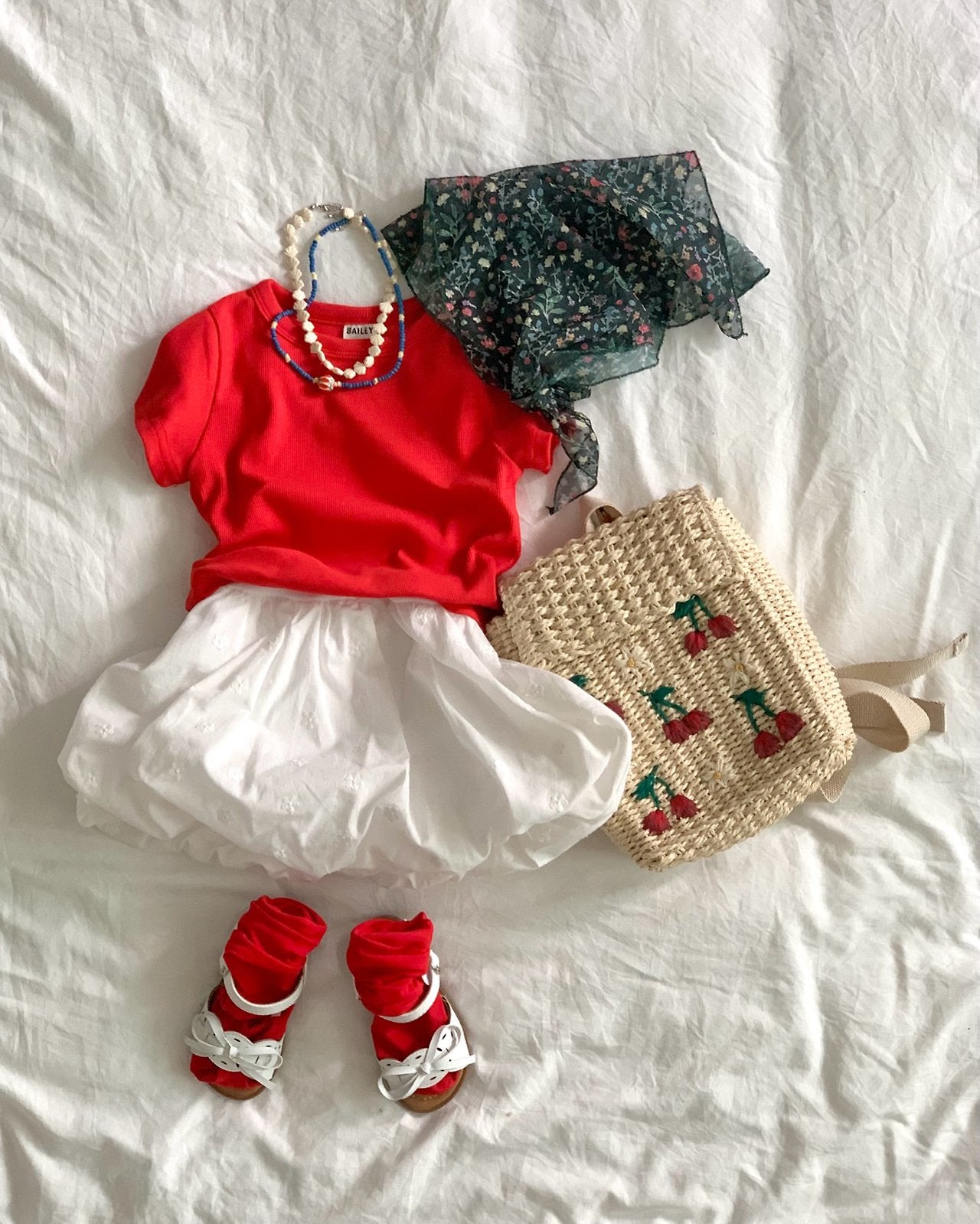 Bailey Ribbed Top Balloon Skirt Dress — Kids