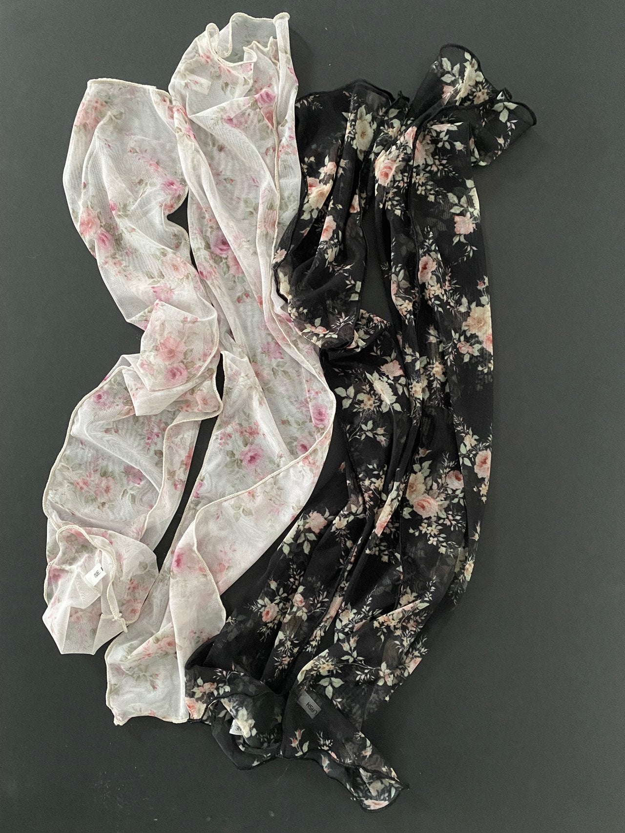 Nue Flash Floral Print Sheer Leg Warmers