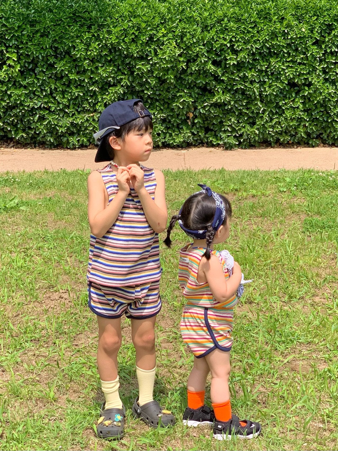 Bailey Multicolour Stripe Sleeveless Top & Shorts Set — Kids