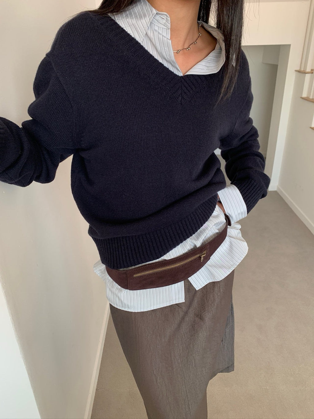 Light Green knit sweater front view