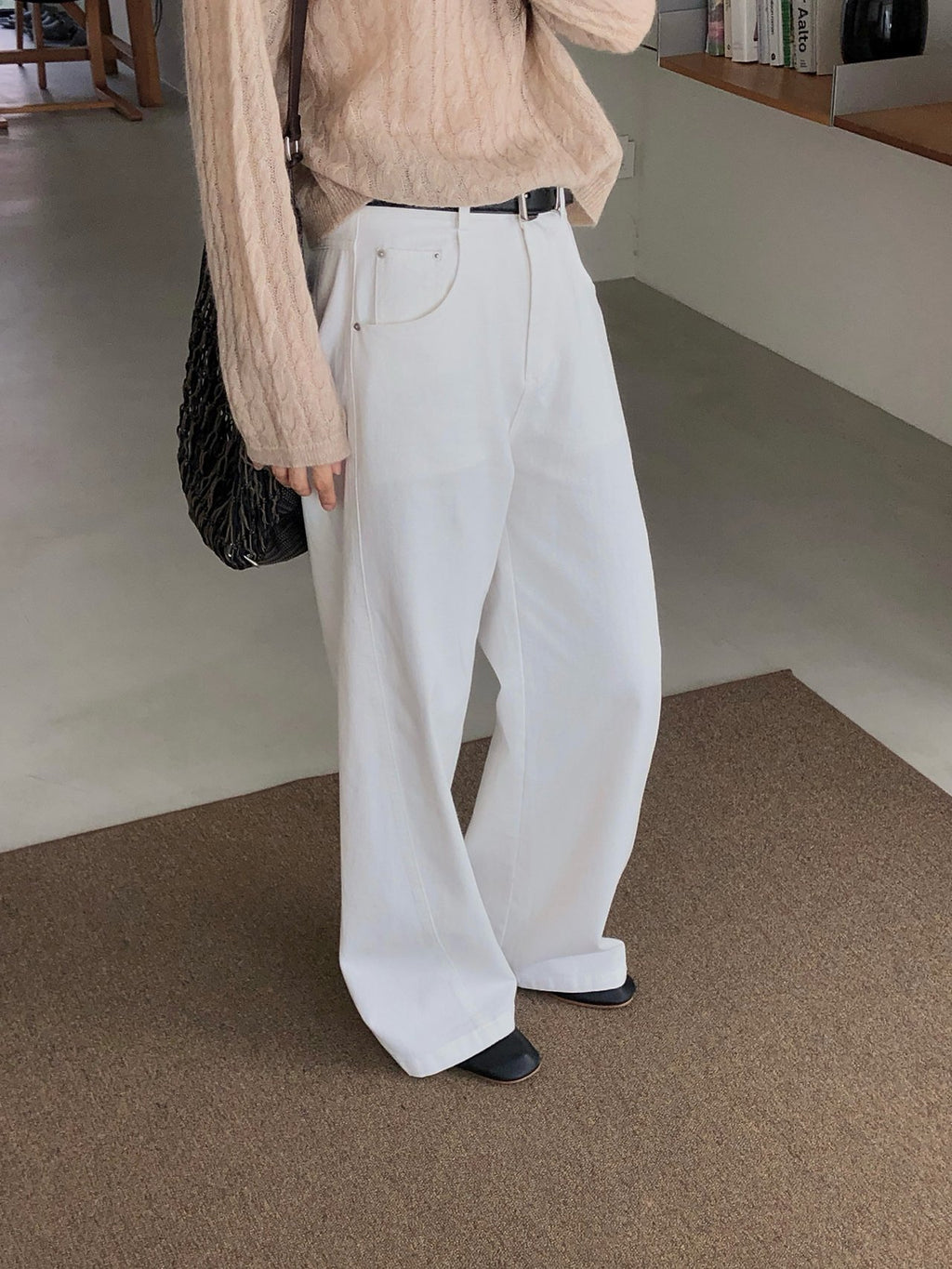 High Waist Wide Leg Cotton Pants