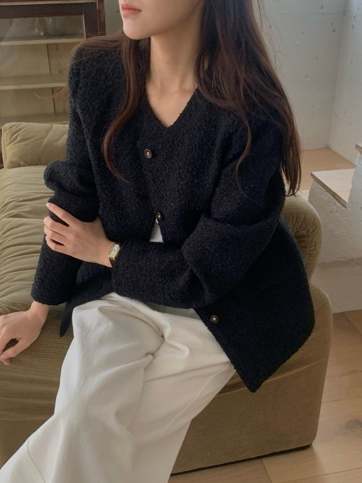 Tweed Jacket with Flap Pockets