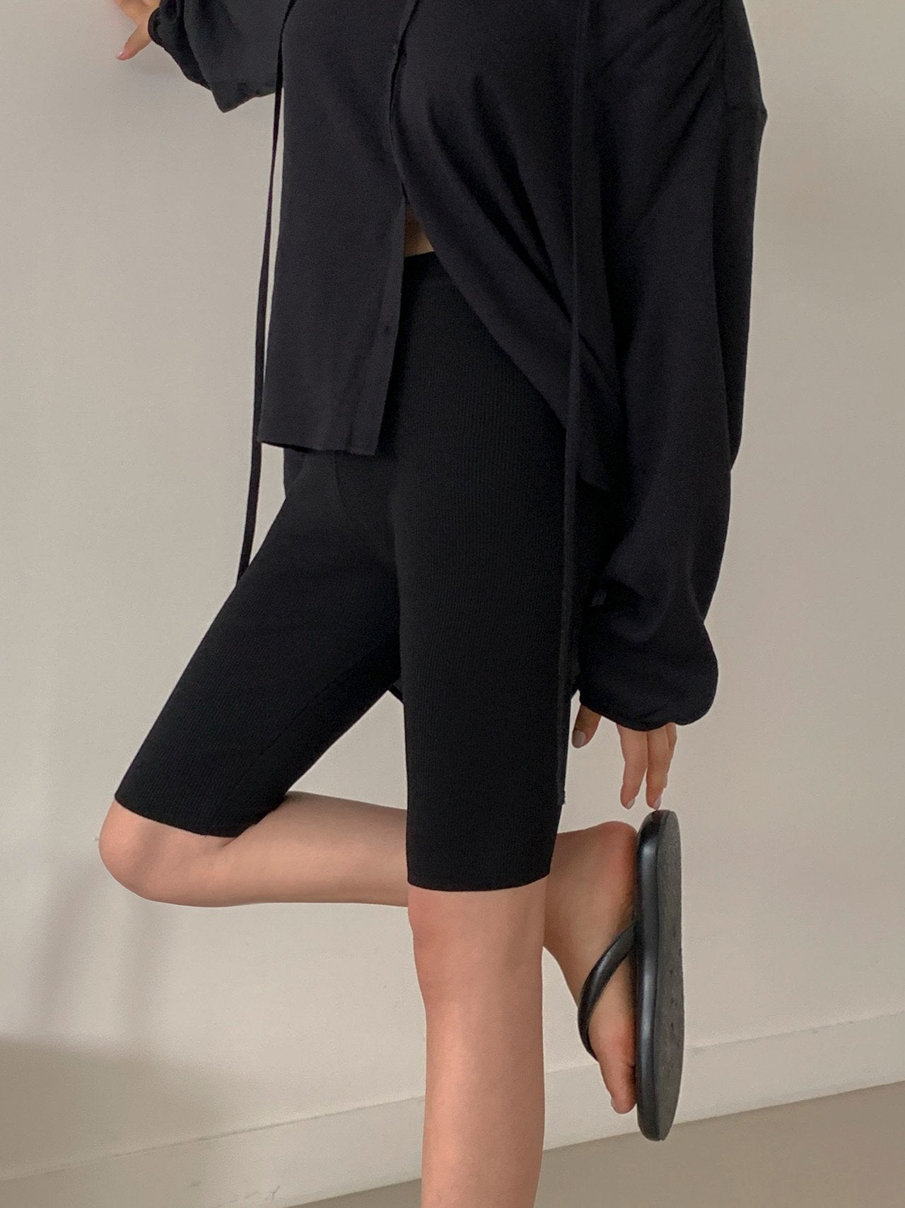 Moment Ribbed Knit Biker Shorts