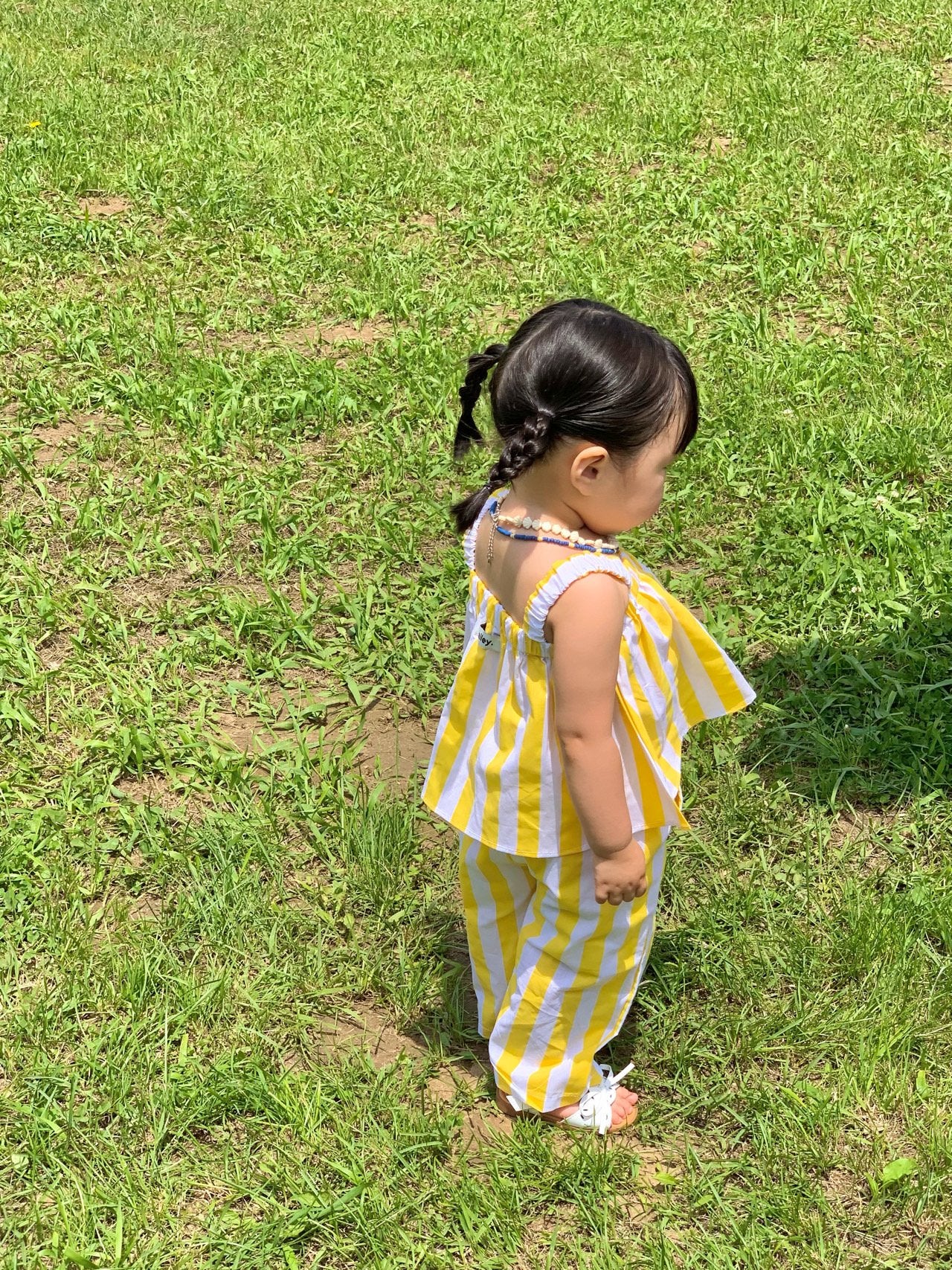 Bailey Stripe Off-Shoulder Ruffle Top & Shorts Set — Kids