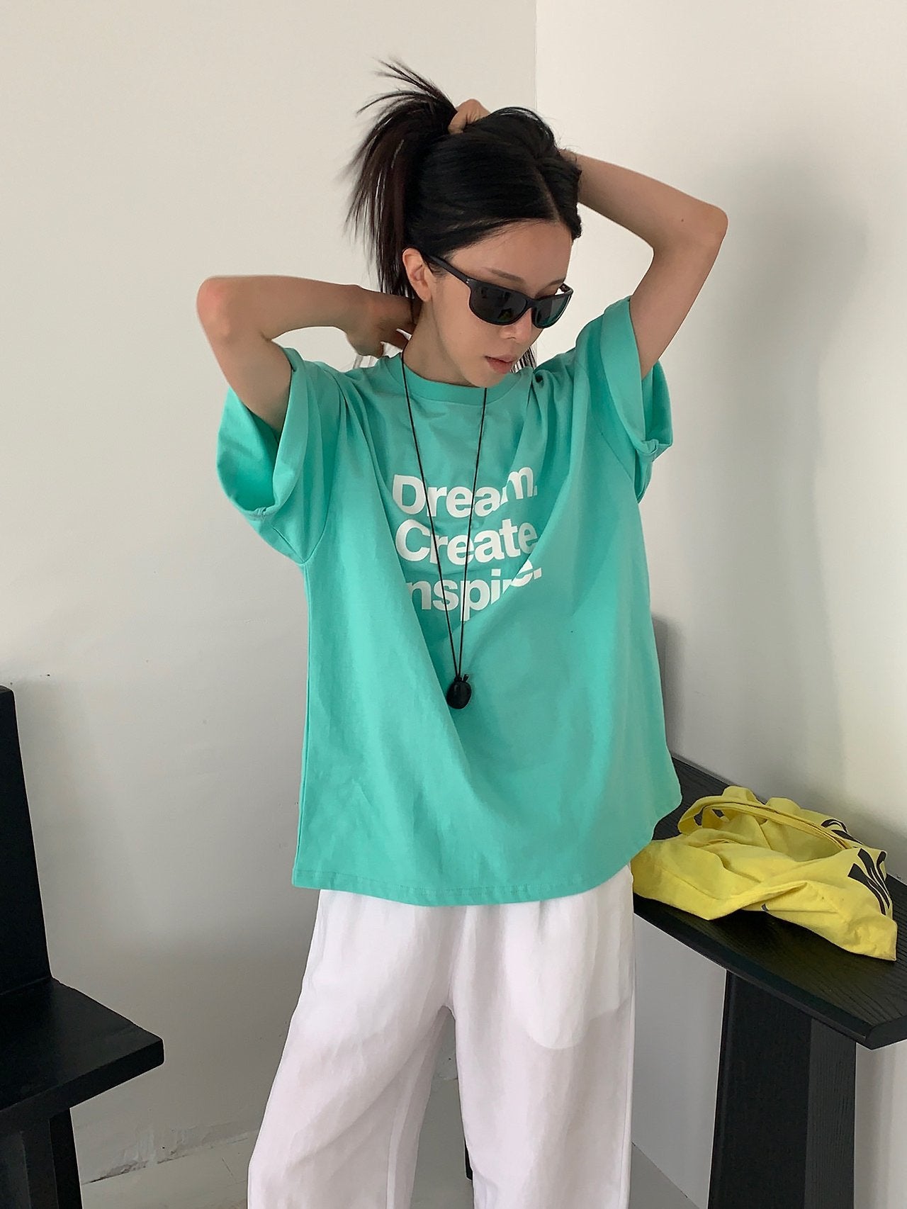 VAARA Dream Create Inspire Letter Print T-Shirt