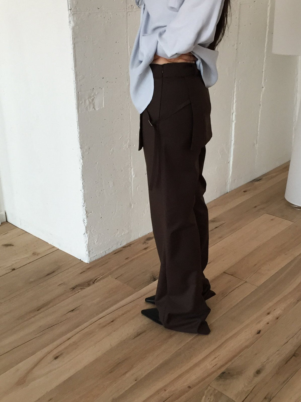Wide Leg Slacks with Buckle