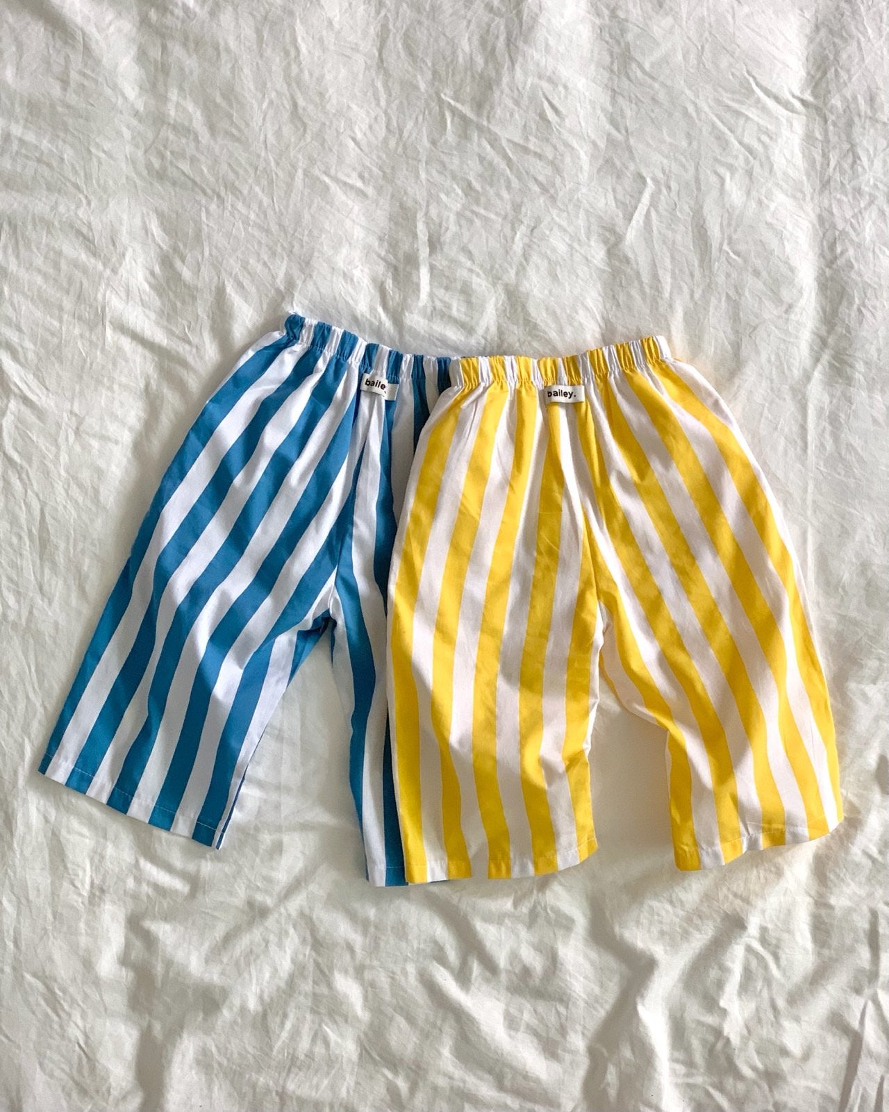 Bailey Stripe Off-Shoulder Ruffle Top & Shorts Set — Kids